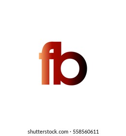 Initial letter FB red brown gradation color logo