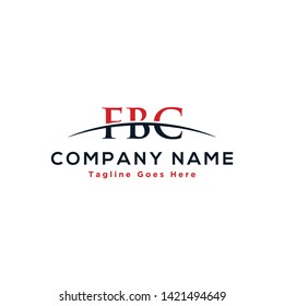Initial letter FBC, overlapping movement swoosh horizon logo company design inspiration in red and dark blue color vector