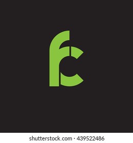 initial letter fc linked round lowercase logo green