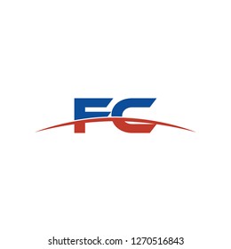 Initial letter FC overlapping movement swoosh horizon logo vector for logo company isolated in white background