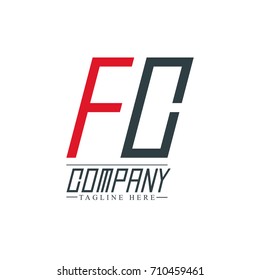 Initial Letter FC Simple Design Logo Template