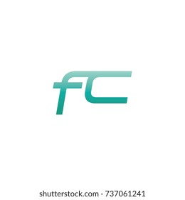 initial letter fc thin logo design