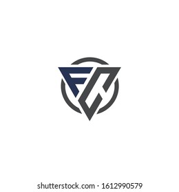 Initial Letter FC triangle monogram simpe cool modern logo