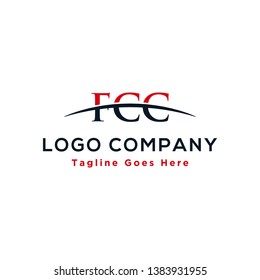 Initial letter FCC, overlapping movement swoosh horizon logo company design inspiration in red and dark blue color vector