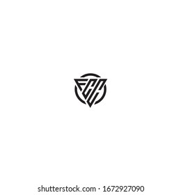 Initial Letter FCC triangle monogram cool modern logo