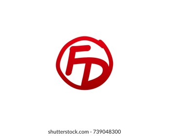 The initial letter FD handwritten logo