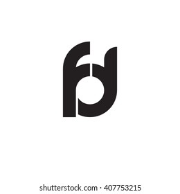 initial letter fd linked circle lowercase monogram logo black
