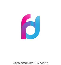 Anfangsbuchstabe fd verknüpfter Kreis Kleinbuchstabe Logo rosa blau violett