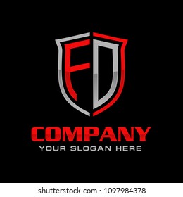 initial Letter FD logo design vector