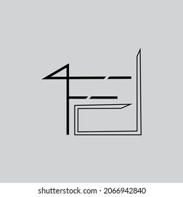 Diseño del logotipo FD de la letra inicial