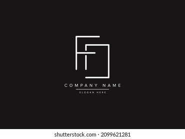 Initial letter FD logo, minimalist line art monogram logo, black background, creative line art logo