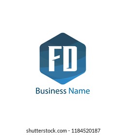 Initial Letter FD Logo Template Design