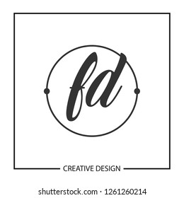 Initial Letter FD Logo Template Design