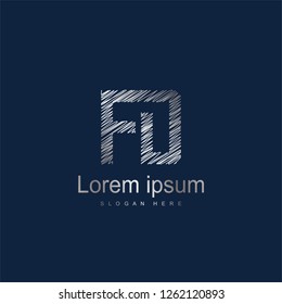 Initial Letter FD Logo Template Vector Design