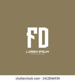 Initial letter FD minimalist art logo vector