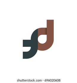 Initial Letter FD Rounded Design Logo