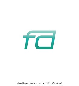 initial letter fd thin logo design