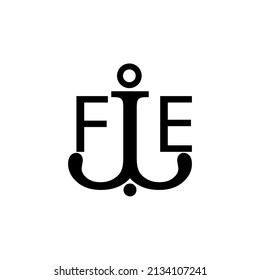 Initial letter FE anchor simple logo.