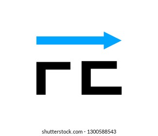 Initial letter FE with arrow logo template design