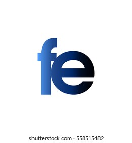 Initial letter FE blue black gradation color logo