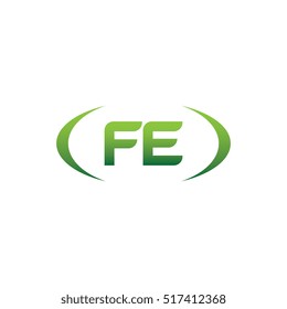 initial letter FE brackets uppercase logo green element template design