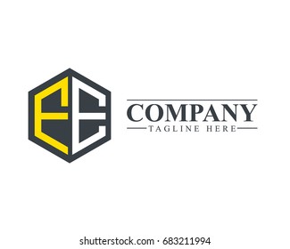 Initial Letter FE Hexagonal Design