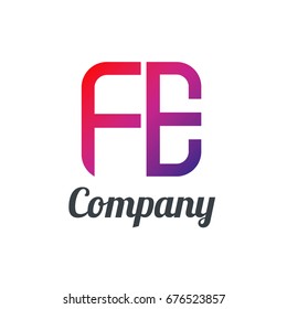 Initial Letter FE Linked Box Design Logo