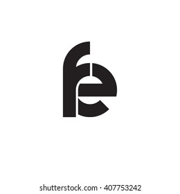 initial letter fe linked circle lowercase monogram logo black