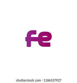 Initial Letter FE Linked Logo in Purple Colored