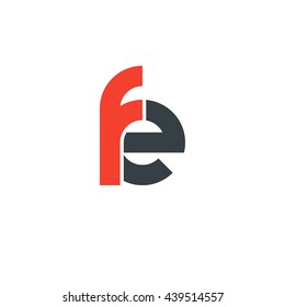 initial letter fe linked round lowercase logo red