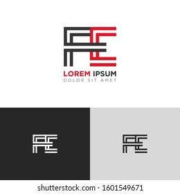 Initial Letter FE linked uppercase overlap modern logo design template. Suitable for business, consulting group company