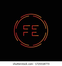 Vorlage für den Vektor für das Design des FE-Logos im Anfangsbuchstaben. Abstract Luxury Circle Letter FE Logo Vector