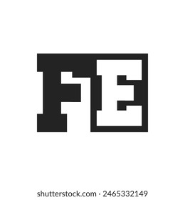 Initial Letter FE Logo Design Template. FE Logo