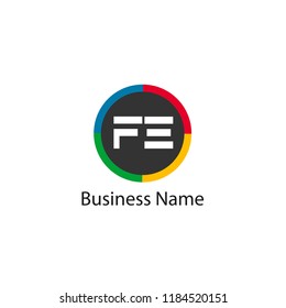 Initial Letter FE Logo Template Design