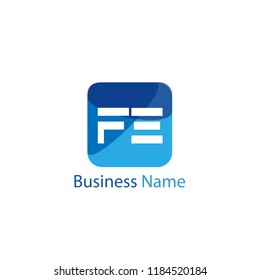 Initial Letter FE Logo Template Design