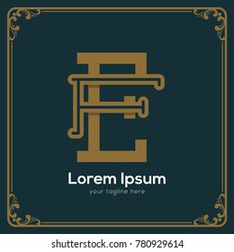 Initial letter FE logotype company name. Vector for company name.