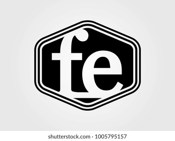 Initial letter fe lowercase logo minimalist black