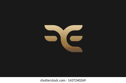 Initial letter FE, minimalist logo design
