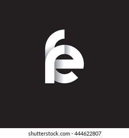 initial letter fe modern linked circle round lowercase logo white black
