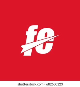 initial letter fe white logo in red background