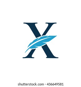 initial letter with feather 