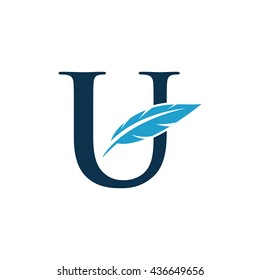 initial letter with feather 