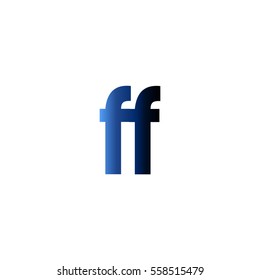 Initial letter FF blue black gradation color logo