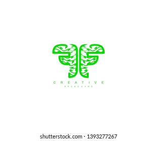 Initial Letter FF Green Environment Pattern Stylish Linear Logo