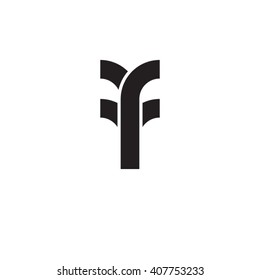 initial letter ff linked circle lowercase monogram logo black