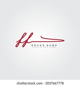 Initial Letter FF Logo - Hand Drawn Signature Logo