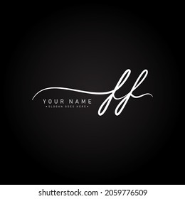 Initial Letter FF Logo - Handwritten Signature Style Logo