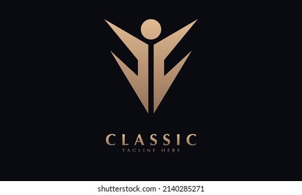 Initial Letter FF Logo with People Design Vector abstract monogram vector logo template