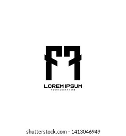 Initial letter FF minimalist art logo vector