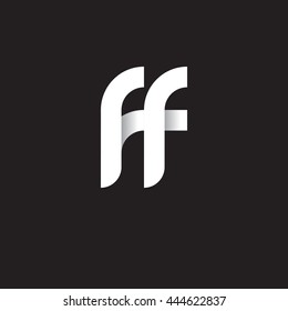 initial letter ff modern linked circle round lowercase logo white black